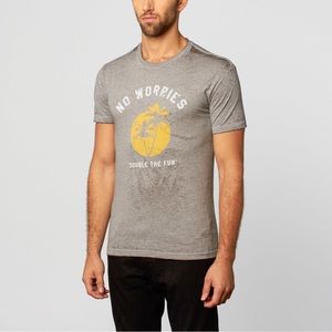 KINETIX Men’s Khaki Grey Burnout Short Sleeve Tee Casual Graphic Luxury T-Shirt